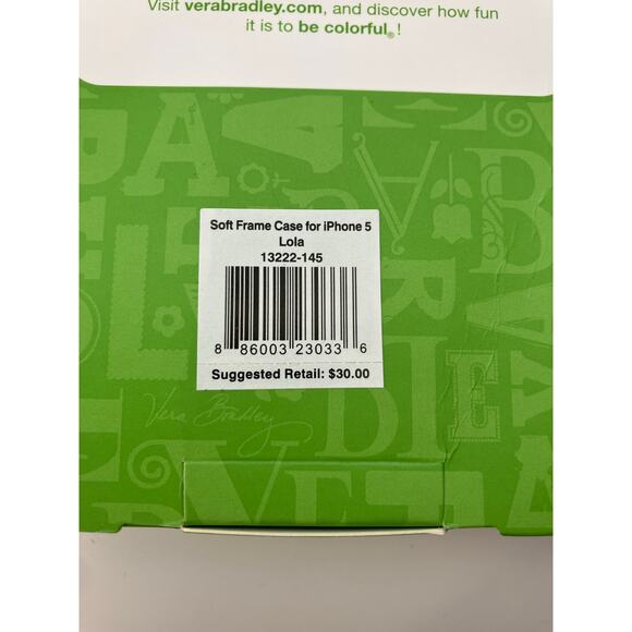 Vera Bradley iPhone 5 Soft Frame Case Lola Pink Floral‎ Retro Pattern New in Box - Picture 3 of 6